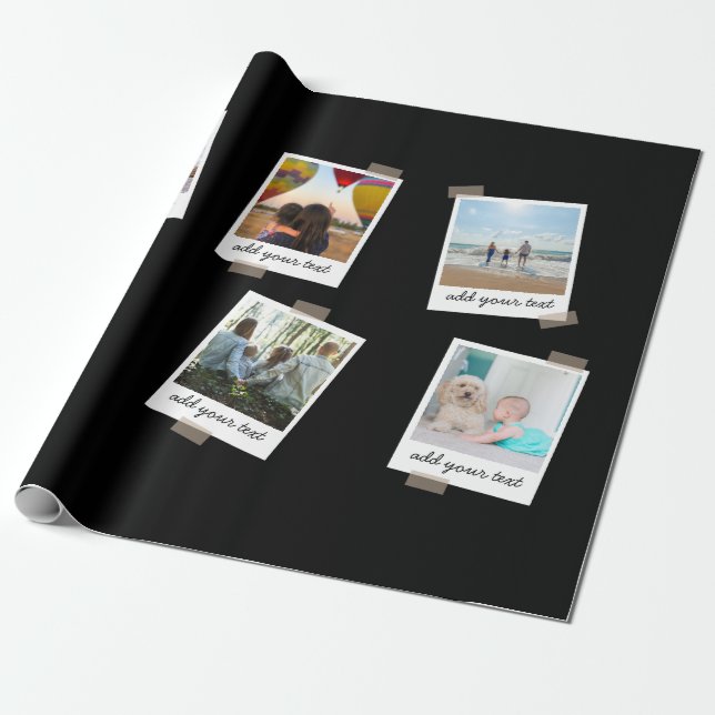 Papel De Regalo Collage Personalizado de fotos de familia personal