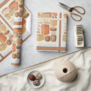 Papel De Regalo Collage vintage de quesos domésticos, Beeton, 1923