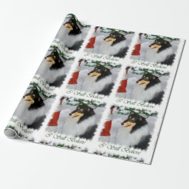 Papel De Regalo Collie Meets Santa Navidades