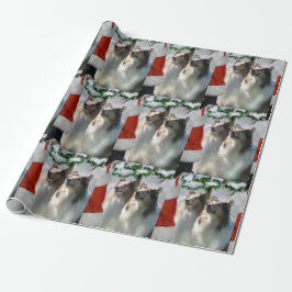 Papel De Regalo Collies Conoce Navidades Santa