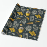 Papel De Regalo Colmena de Abejas de Miel Oscura Vintage Orgánica<br><div class="desc">Papel de Regalo</div>