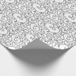 Papel De Regalo Coloca tu propio patrón de corazones caprichosos