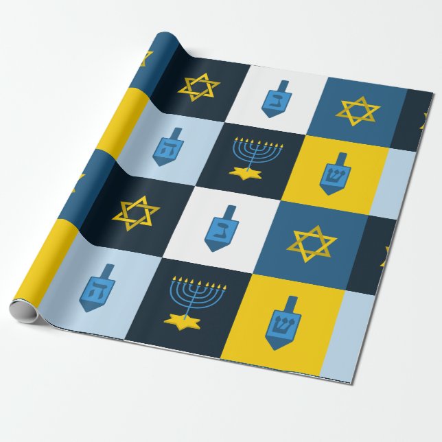Papel De Regalo colombo hebreo hanukkah (Desenrollado)