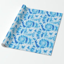 Papel De Regalo Color azul blanco espiral