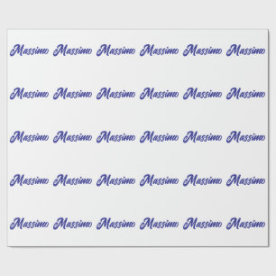Papel De Regalo Color Azul Profundo Caligrafía Moderna Llana Propi