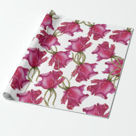 Papel De Regalo Color de agua rosa rosa de color de la mano pintad