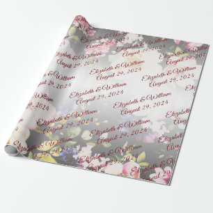 Papel De Regalo Color de agua rosas amarillas rosas rosas, negro b