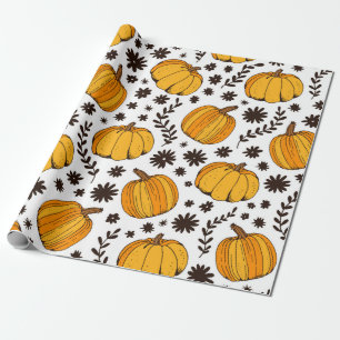 Papel De Regalo Color de la calabaza patrón sin soldadura, escuadr