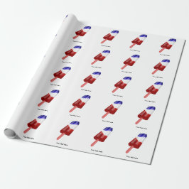 Papel De Regalo Color del agua Popsicas rojo y azul