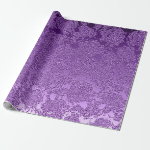 Papel De Regalo Color malva morado Impresión floral Succulum