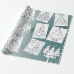 Papel De Regalo Color Me Christmas Trees Wrapping Paper<br><div class="desc">This unique and popular dual purpose wrapping paper by designer Ter Scott, works as wrapping and coloring sheets for the kids. It's also very attractive with this black and white coloring sheets against a beautiful Christmas green background. Get the wrapping paper which will get oohs and aahs under the tree,...</div>