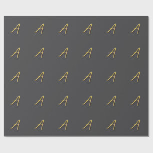 Papel De Regalo Color Oro Gris Monograma Profesional