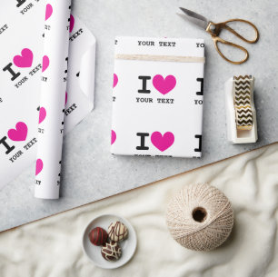 Papel De Regalo Color personalizado ME ENCANTA - CORAZÓN personali