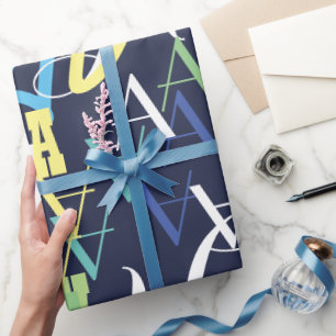 Papel De Regalo color personalizado para niños patrón inicial en a
