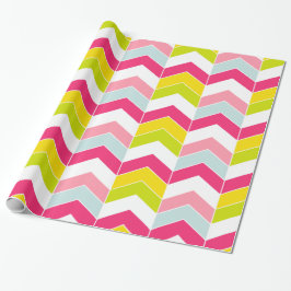 Papel De Regalo Color rosa ZigZag Chevron