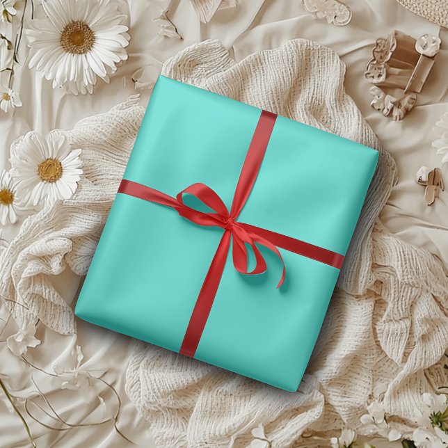 Papel De Regalo Color sólido azul turquesa | Clásica | Elegante (Subido por el creador)