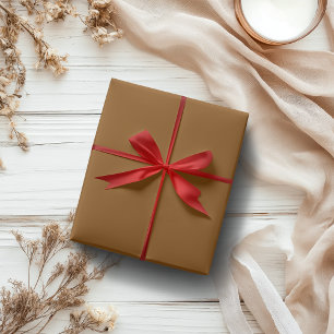 Papel De Regalo Color Sólido Bronce Marrón   Clásico   Elegante