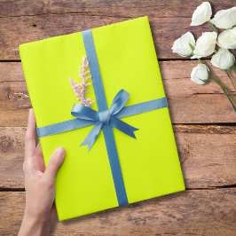 Papel De Regalo Color sólido chartreuse neón | Clásico | Elegante