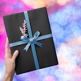Papel De Regalo Color sólido negro