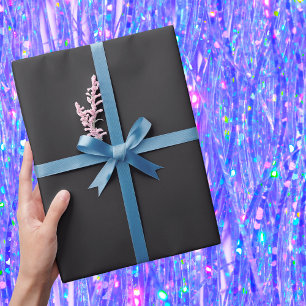 Papel De Regalo Color sólido negro de Raisin