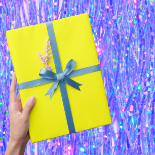 Papel De Regalo Color sólido neón amarillo
