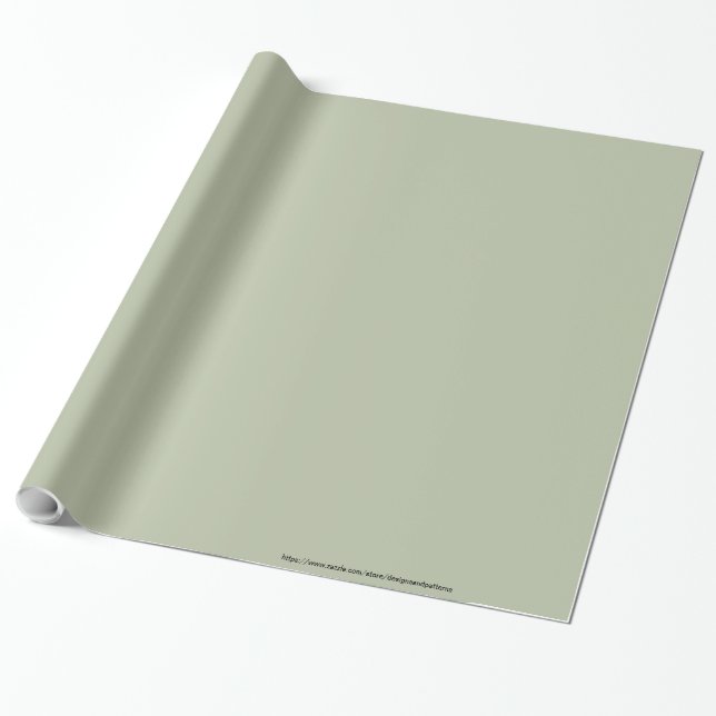 Papel De Regalo Color sólido neutro elegante verde claro (Desenrollado)