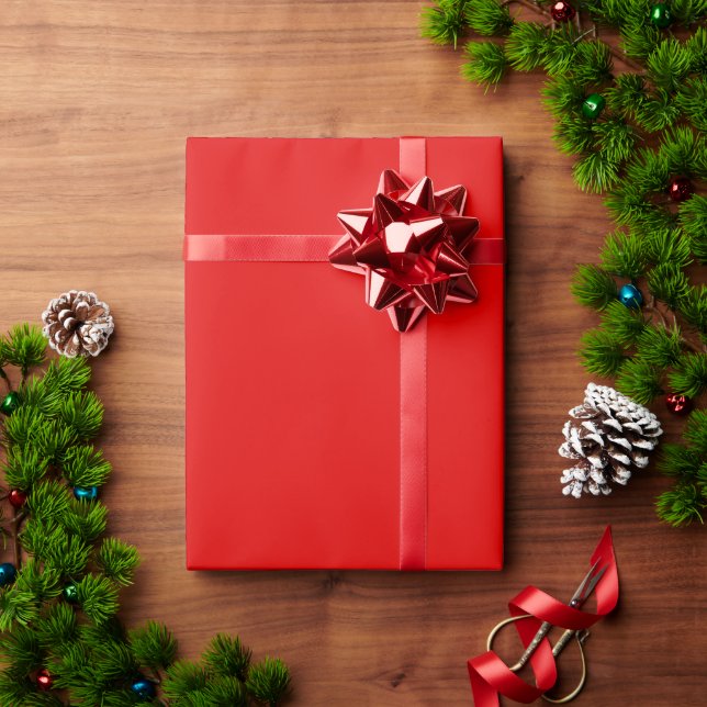 Papel De Regalo Color sólido rojo navidad (Regalo de vacaciones)