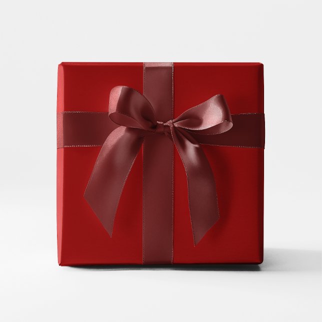 Papel De Regalo Color Sólido Rojo Oscuro (Dark Red Solid Color Wrapping Paper)