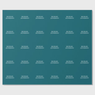 Papel De Regalo Color Teal Oscuro Plano Chic Personalizado