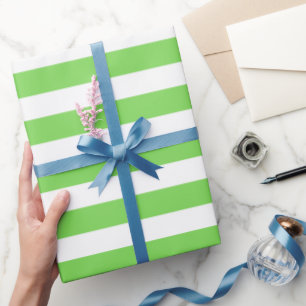 Papel De Regalo Color verde de hierba rayado