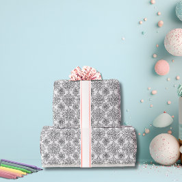 Papel De Regalo Colorea tú mismo un crisantemo en blanco y negro