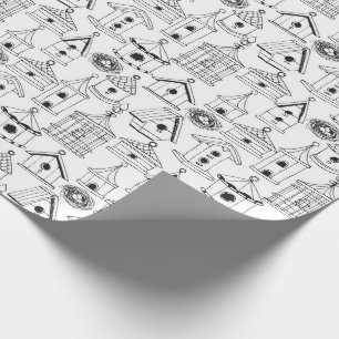 Papel De Regalo Coloree sus propios Birdhouses encantadores