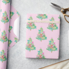 Papel De Regalo Colores brillantes de color de agua Árbol de Navid