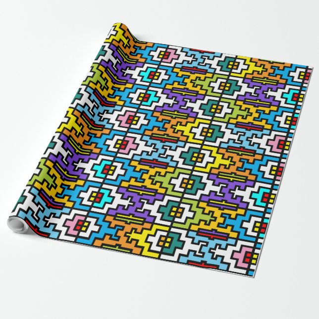 Papel De Regalo Colores brillantes Patrón africano (Desenrollado)