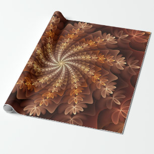 Papel De Regalo Colores Cálidos, Patrón de Arte Fractal Moderno Al