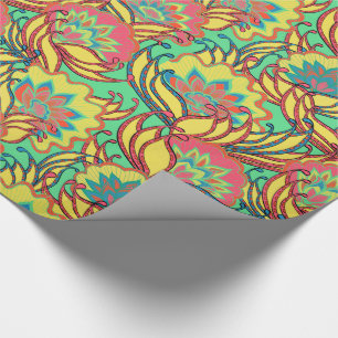 Papel De Regalo Colores caribeños Boho Floral