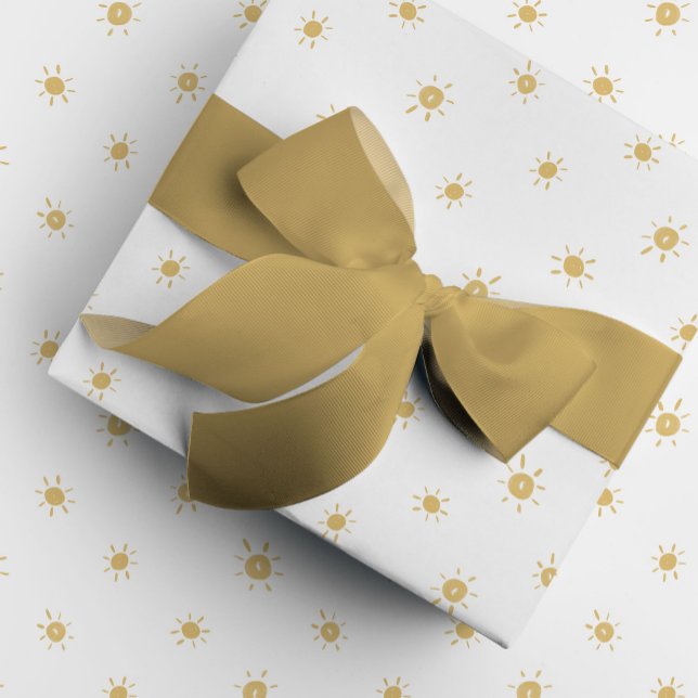 Papel De Regalo Colores de agua bohemias en amarillo (Yellow watercolor dotted sunshines gift wrapping paper.)