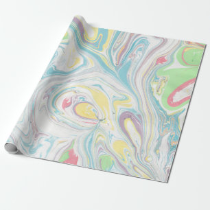 Papel De Regalo Colores de agua modernos Coloridos Marble Swirls