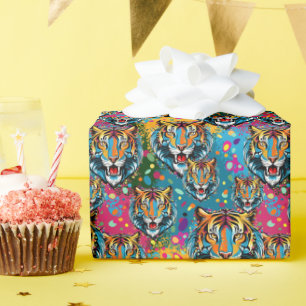 Papel De Regalo Colores de arcoíris con manchas de pintura de cabe