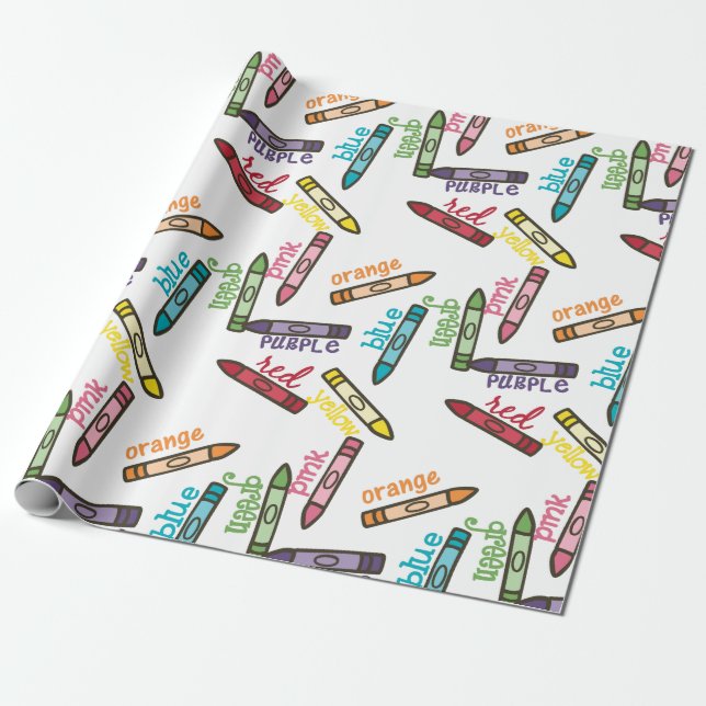 Papel De Regalo Colores de cirayón (Desenrollado)