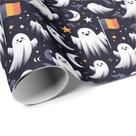 Papel De Regalo Colores de la bandera rumana fantasma de Halloween