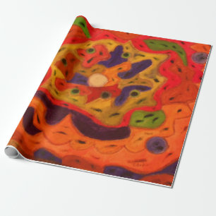 Papel De Regalo Colores de la tierra naranjas rojos profundos dise