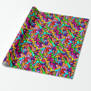 Papel De Regalo Colores del arcoiris y pequeños puntos