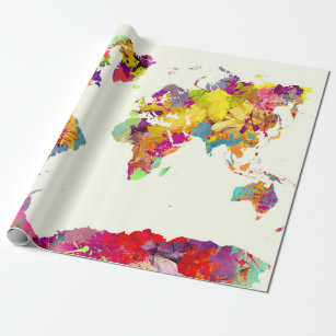 Papel De Regalo colores del mapa del mundo