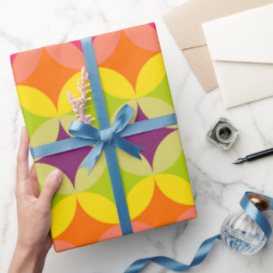 Papel De Regalo Colores divertidos Ajuste de fiesta de patrón hipp