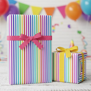 Papel De Regalo Colores Divertidos de Arcoíris Rayados