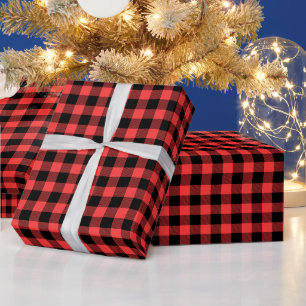Papel De Regalo Colores DIY Buffalo Plaid Tartán SM SV Bk Coral Ro