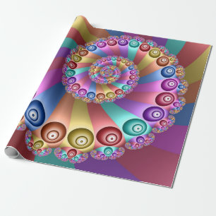 Papel De Regalo Colores Hermosos de Arcoíris Arte Fractal Abstract