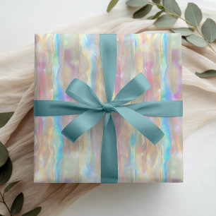 Papel De Regalo Colores pastel con rayas iridiscentes brillantes p