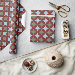 Papel De Regalo Colores retro Círculos modernos de mediados del si